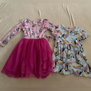 Pink and Blue Kids Casual Dress Set